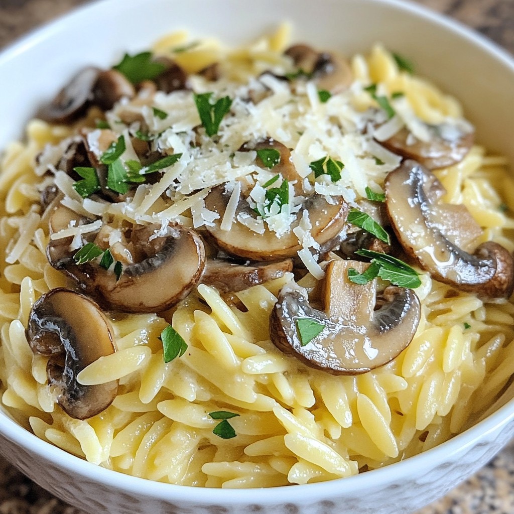Creamy Mushroom Orzo Hearty and Flavorful Dish