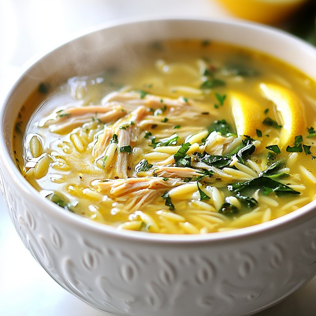 Lemon Garlic Chicken Orzo Soup Flavorful Easy Recipe