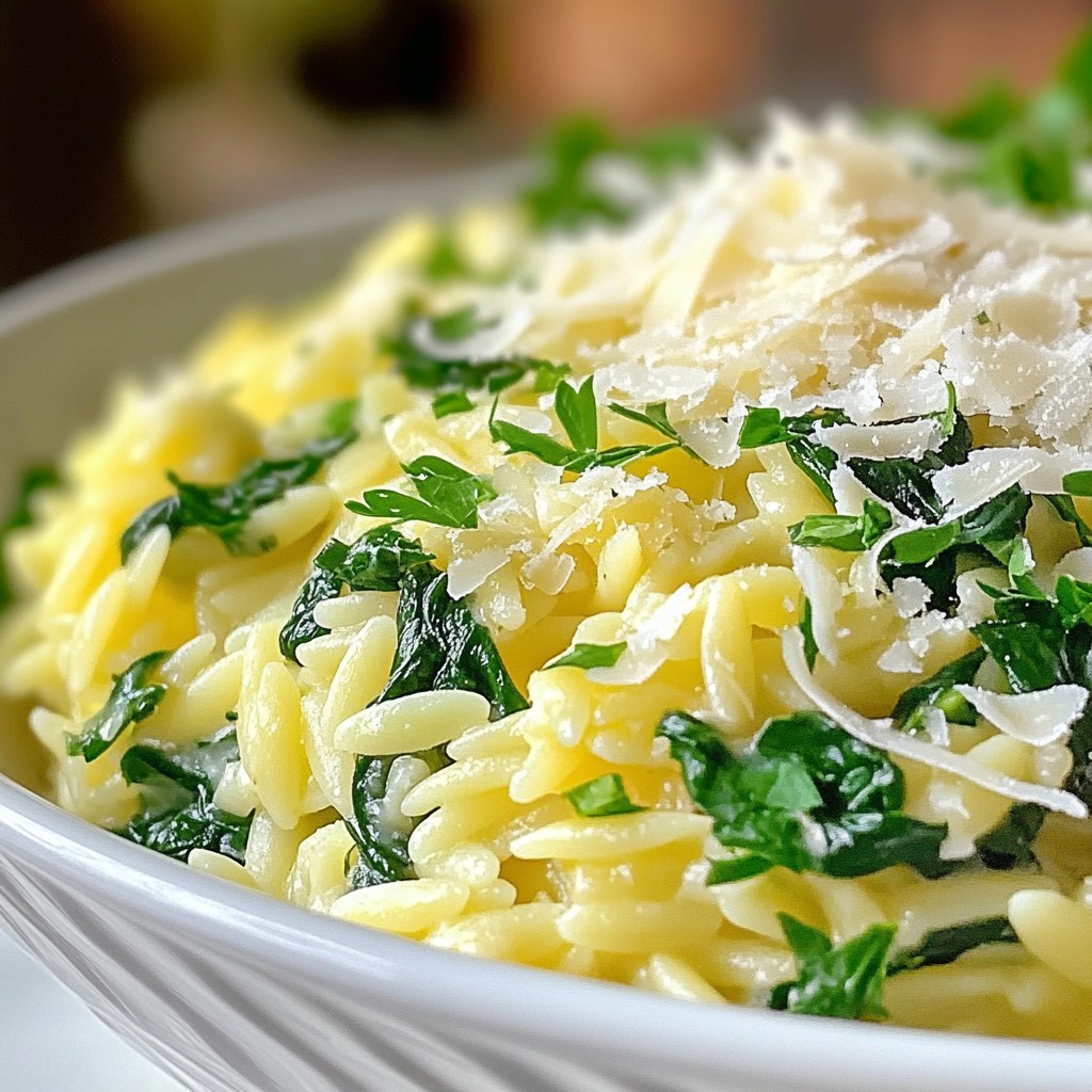 Creamy Garlic Spinach Orzo Flavorful Dinner Delight