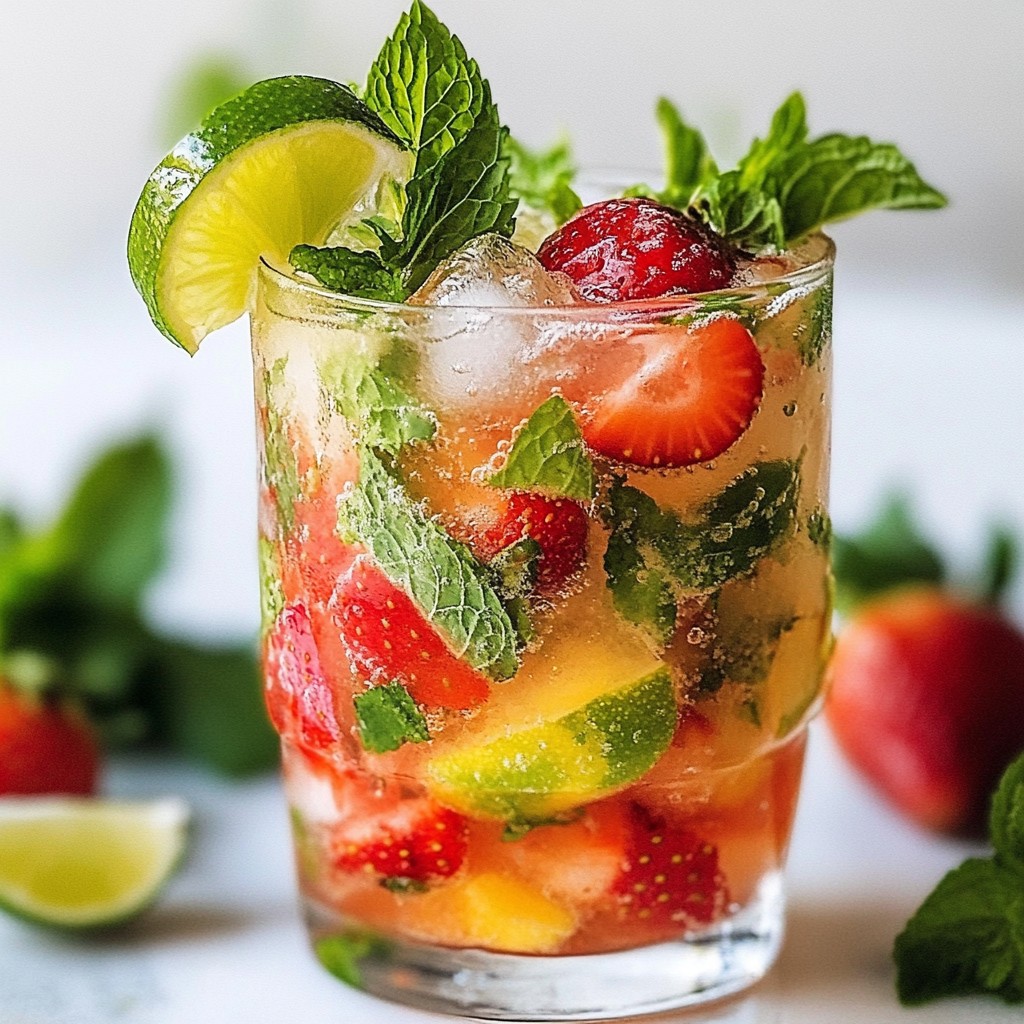 Strawberry Mojito Mocktail Refreshing Summer Drink