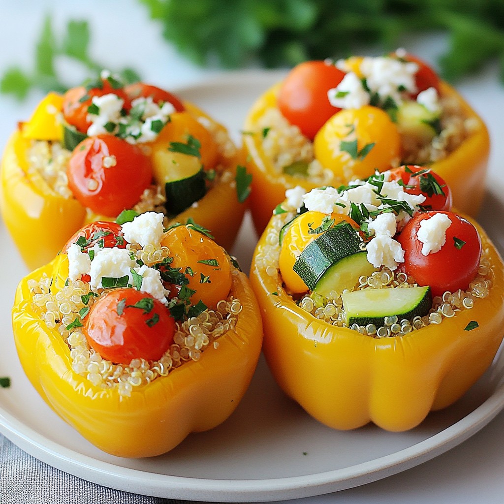 Lemon Garlic Quinoa Stuffed Peppers Tasty Delight