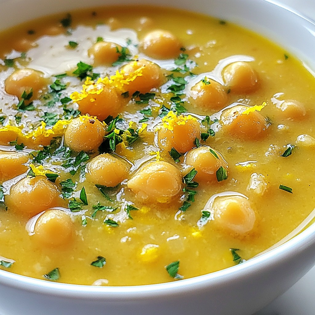 Lemon Garlic Chickpea Soup Flavorful Healthy Delight