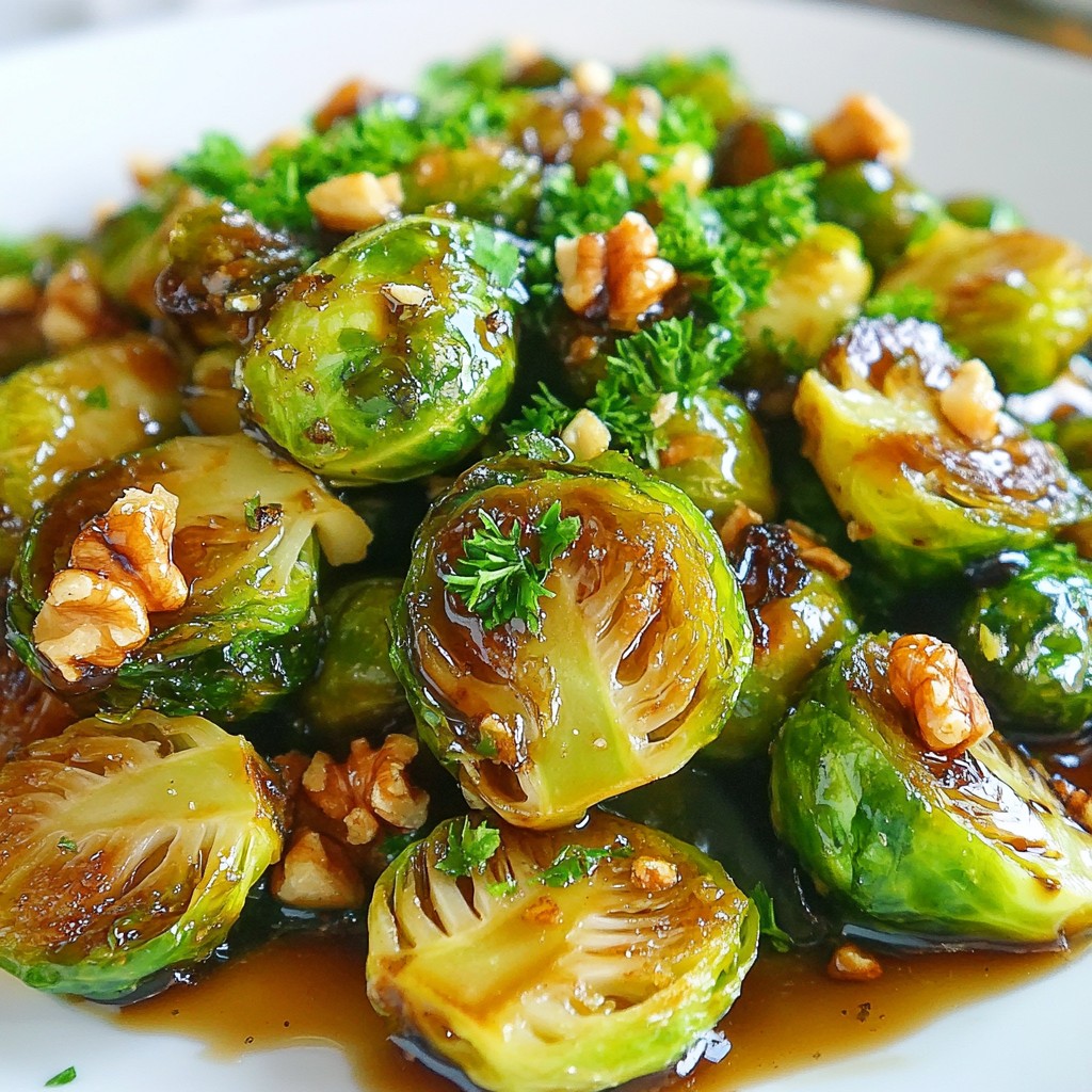 Honey Garlic Balsamic Brussels Sprouts Delightful Dish