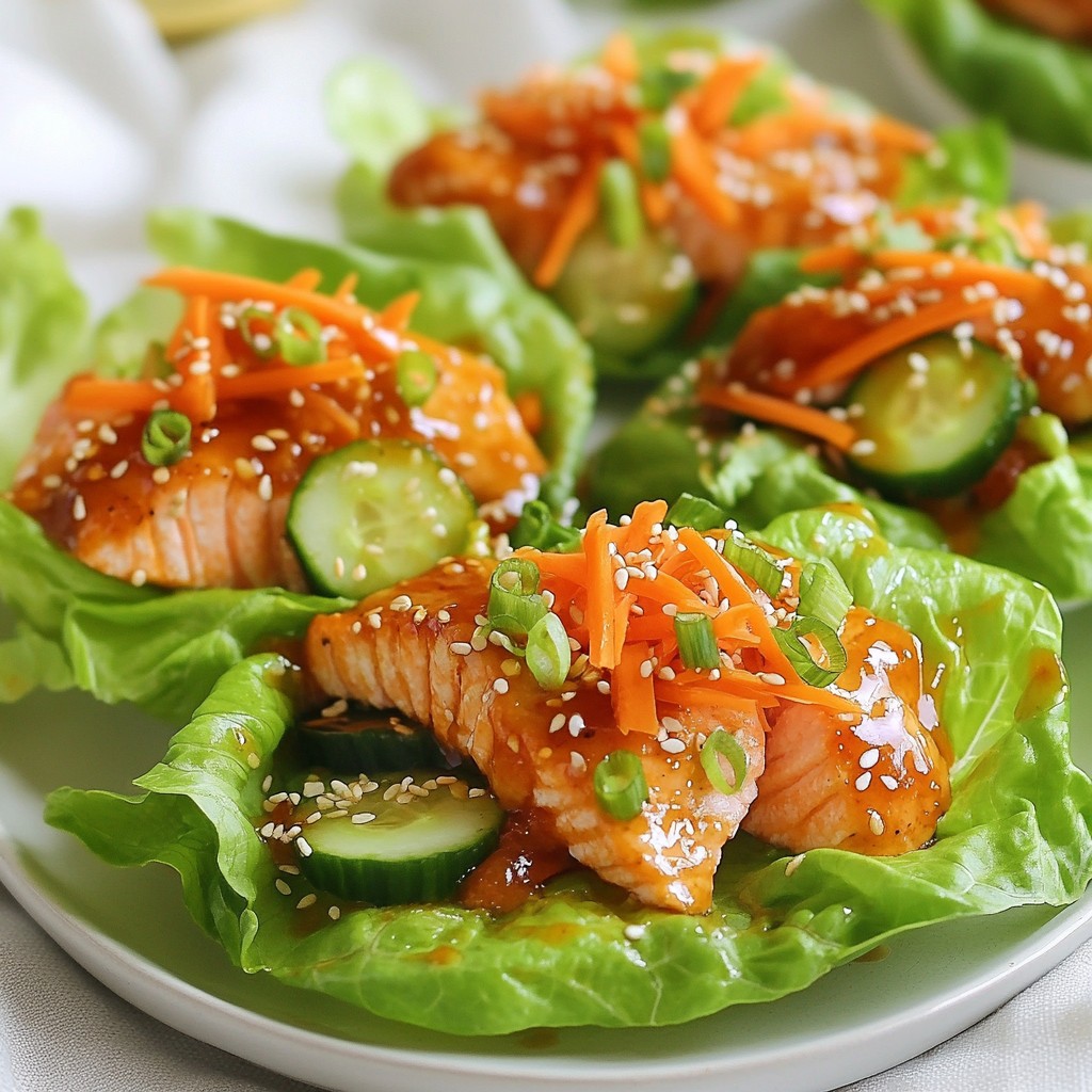 Teriyaki Salmon Lettuce Boats Flavorful and Light Meal