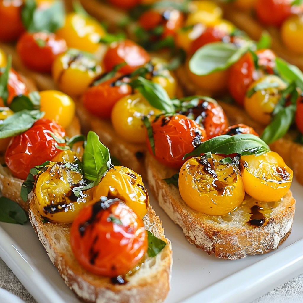 Roasted Tomato Basil Bruschetta Flavorful Starter Dish