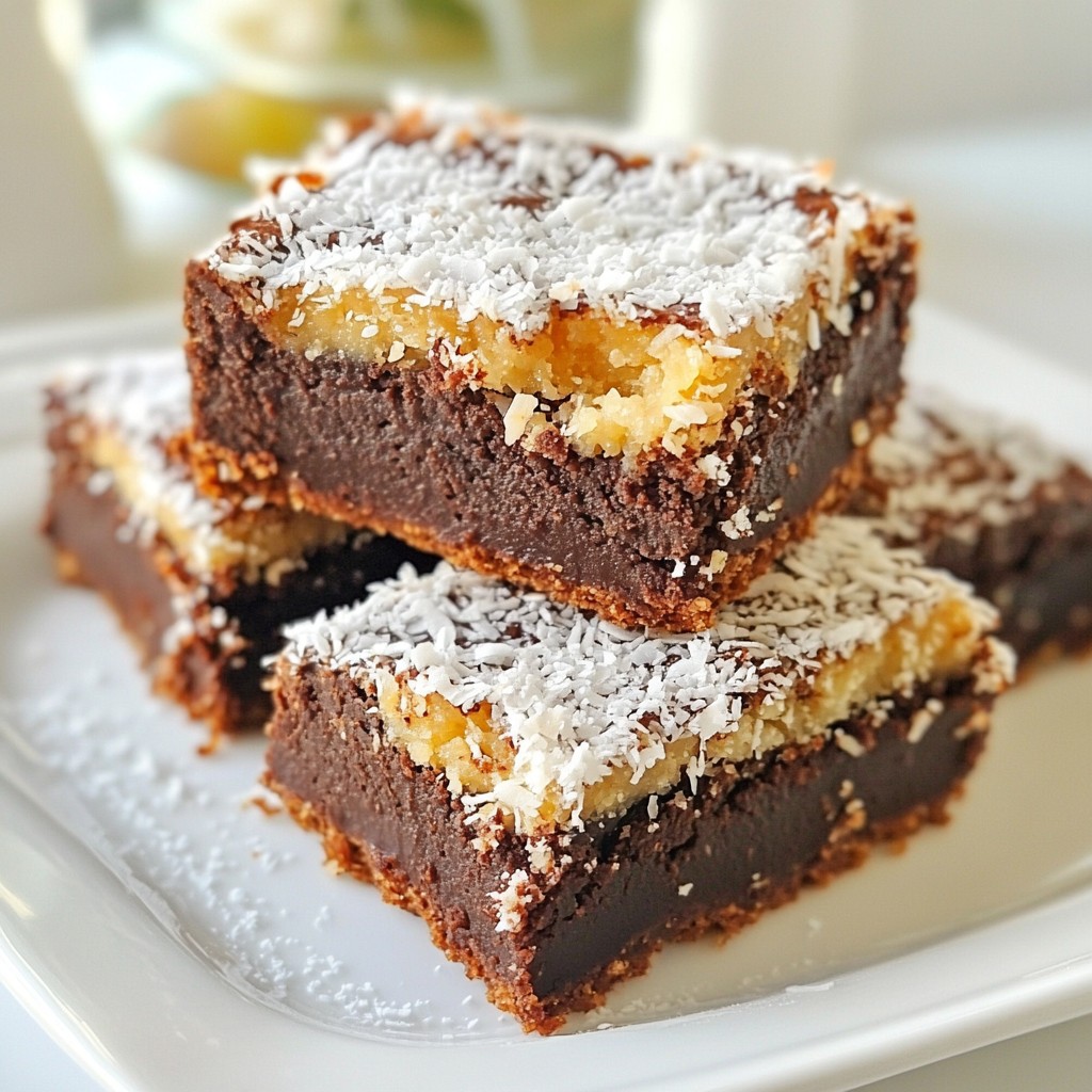 Chocolate Coconut Macaroon Brownies Delightful Treat