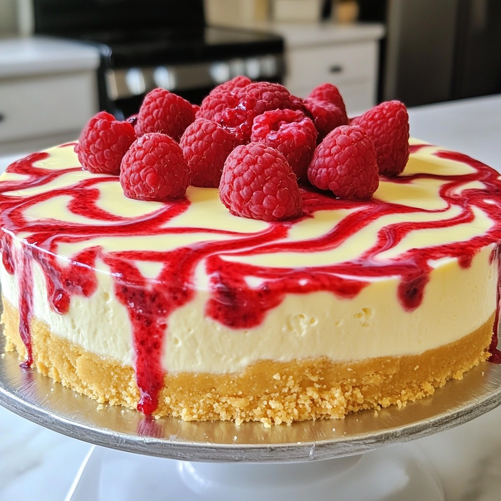 Raspberry White Chocolate Cheesecake Delightful Treat