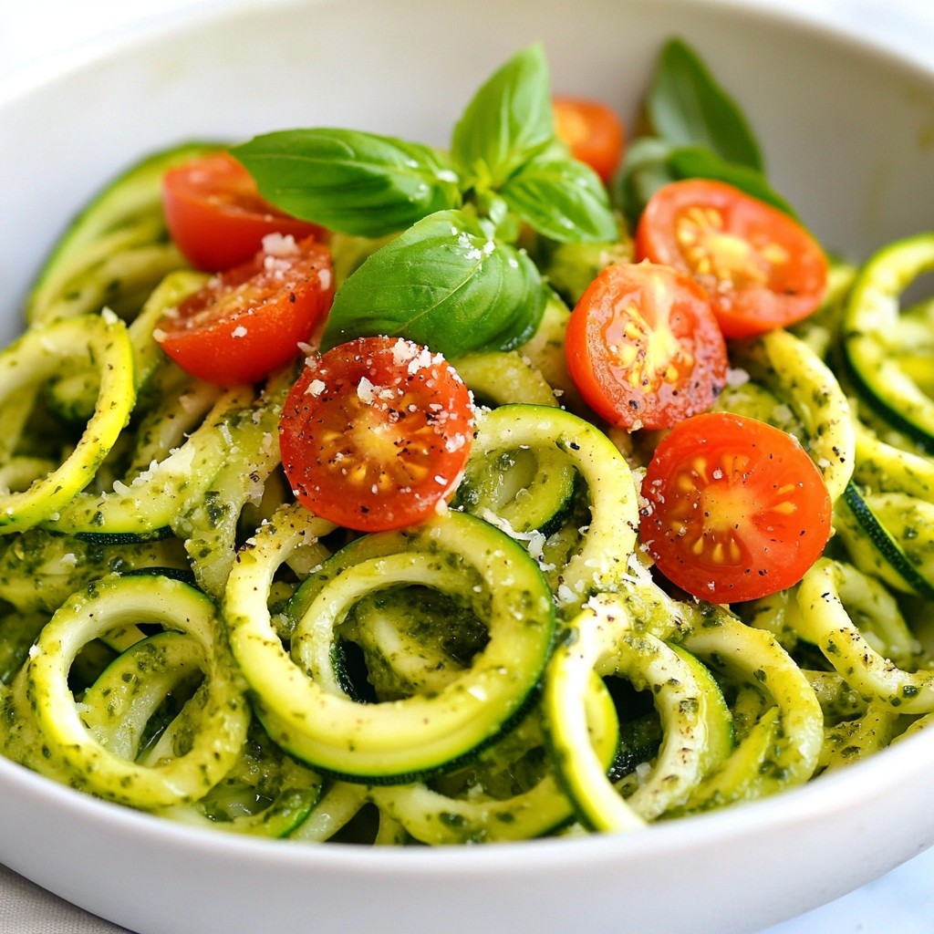 Garlic Basil Pesto Zoodles Fresh and Flavorful Dish