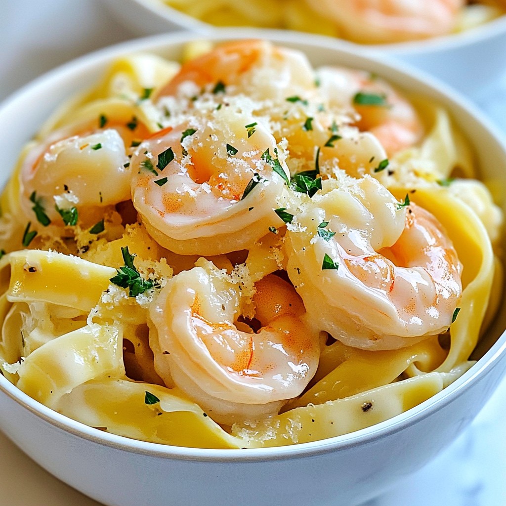 Creamy Garlic Shrimp Alfredo Simple and Tasty Meal