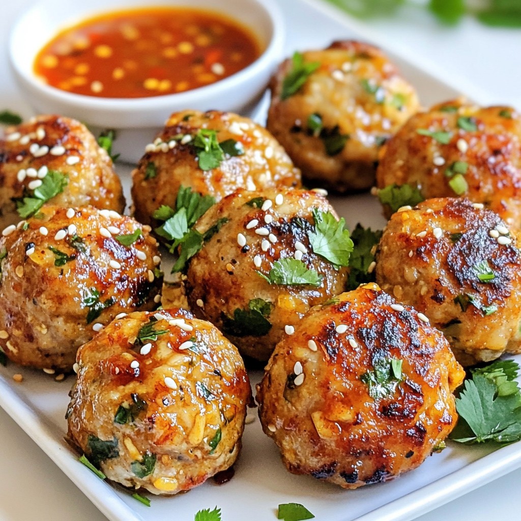 Sweet Chili Garlic Chicken Meatballs Quick and Tasty