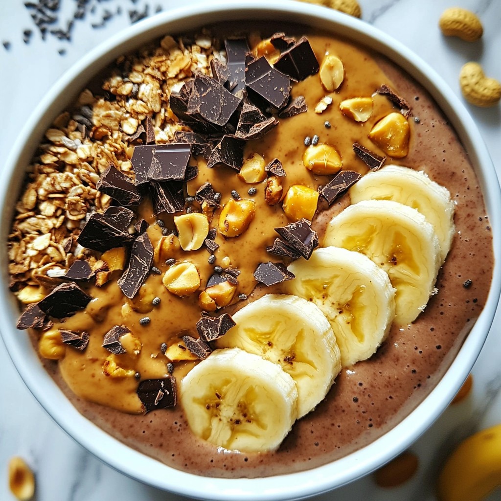 Chocolate Peanut Butter Smoothie Bowl Energizing Treat