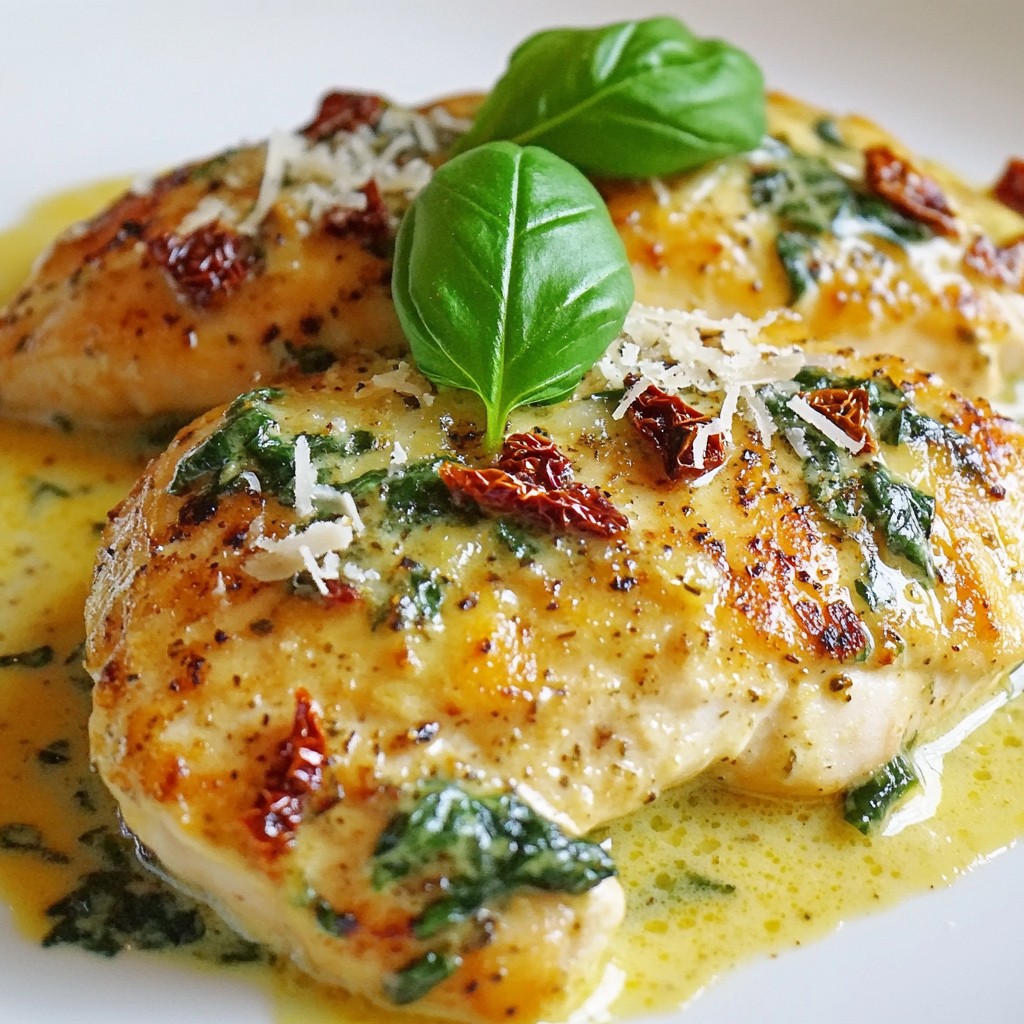 Creamy Spinach Sun Dried Tomato Chicken Delight