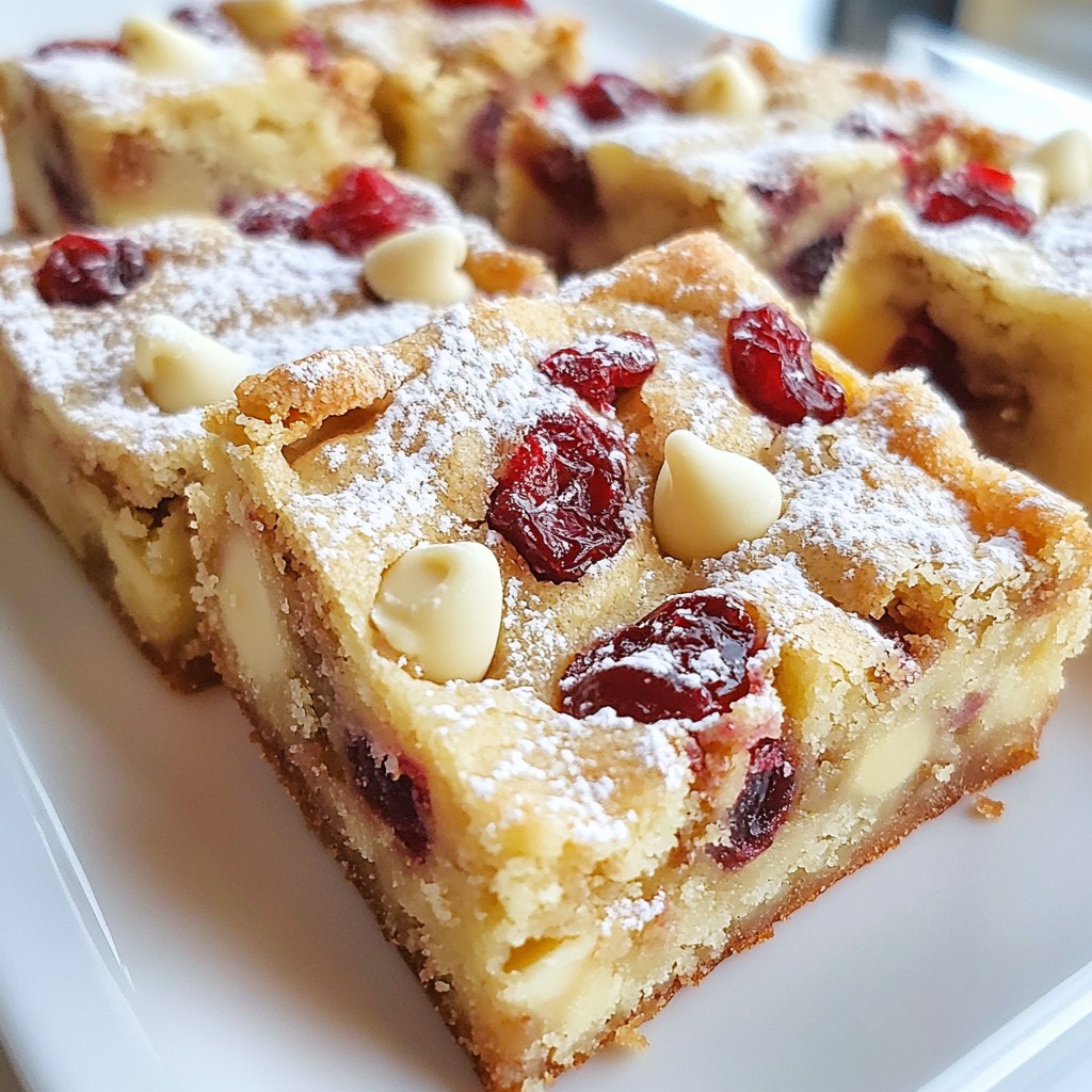 Cranberry White Chocolate Blondies Simple and Tasty Treat