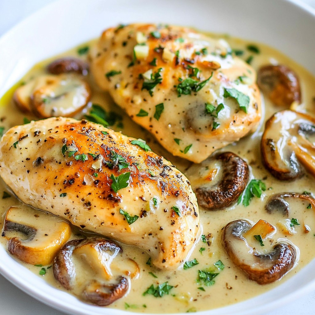Creamy Garlic Mushroom Chicken Simple and Tasty Meal
