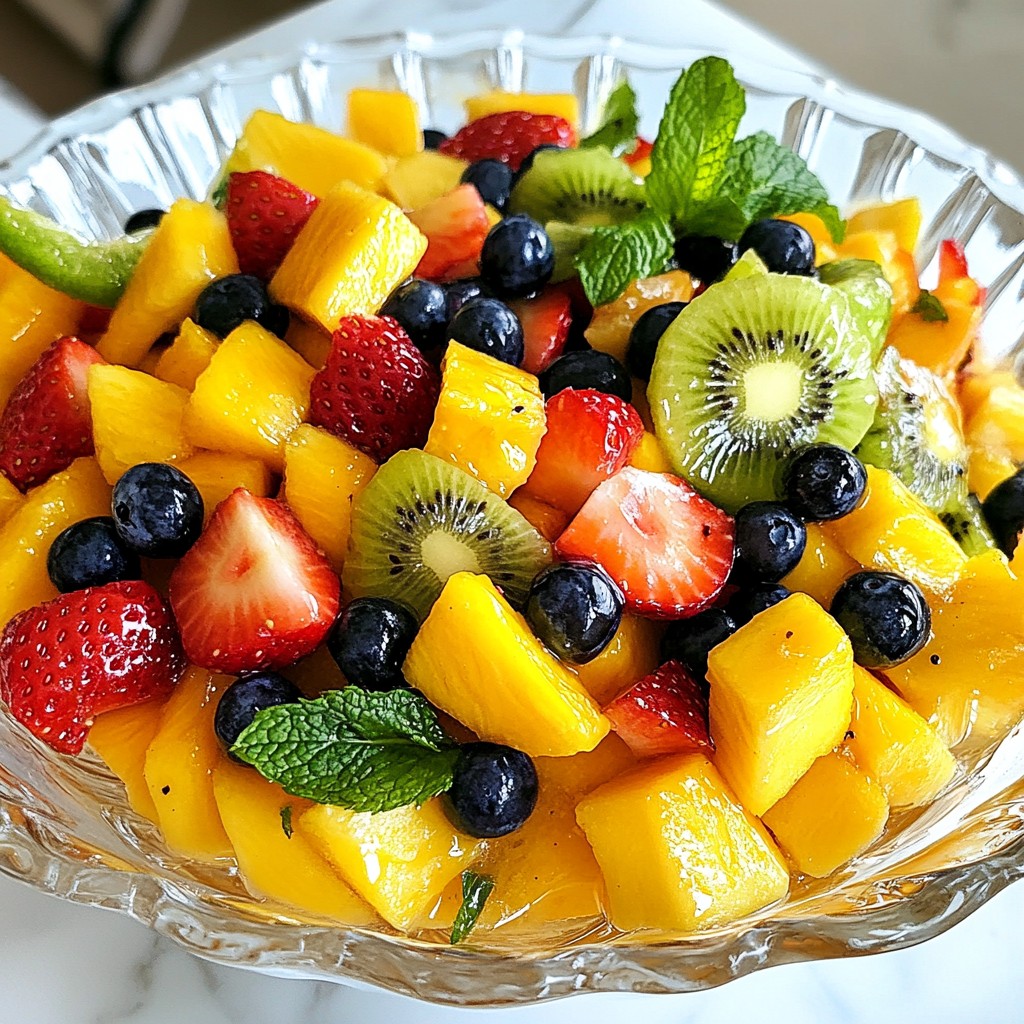Tropical Fruit Salad with Lime Mint Refreshing Delight