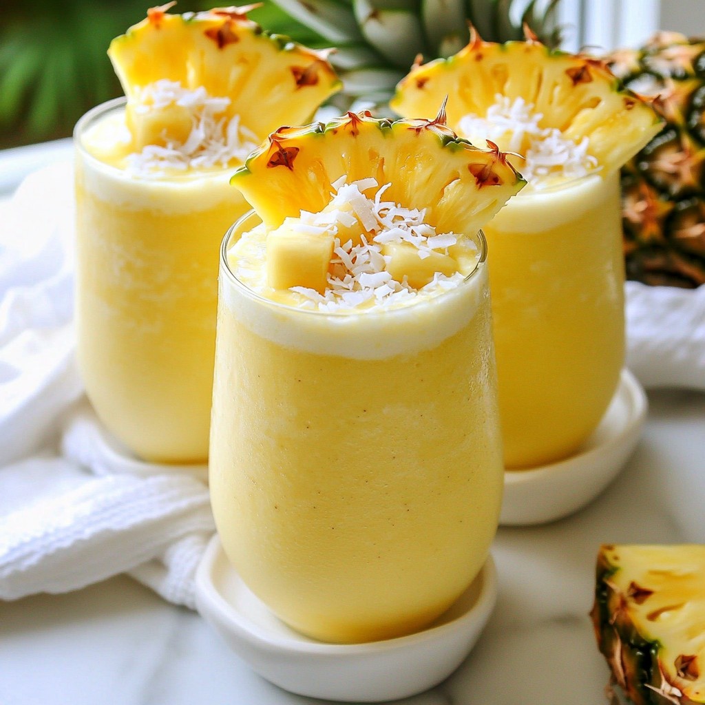 Frozen Piña Colada Smoothie Refreshing Tropical Treat