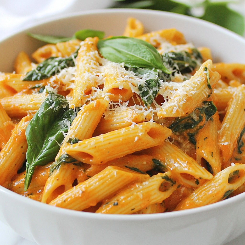 Creamy Tomato Spinach Pasta Quick and Tasty Meal