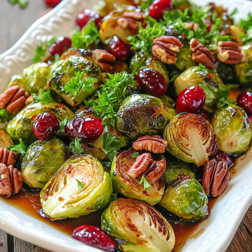 Balsamic Roasted Brussels Sprouts with Cranberries Delight
