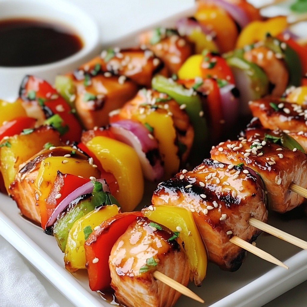 Teriyaki Salmon Kebabs Flavorful Grilling Delight