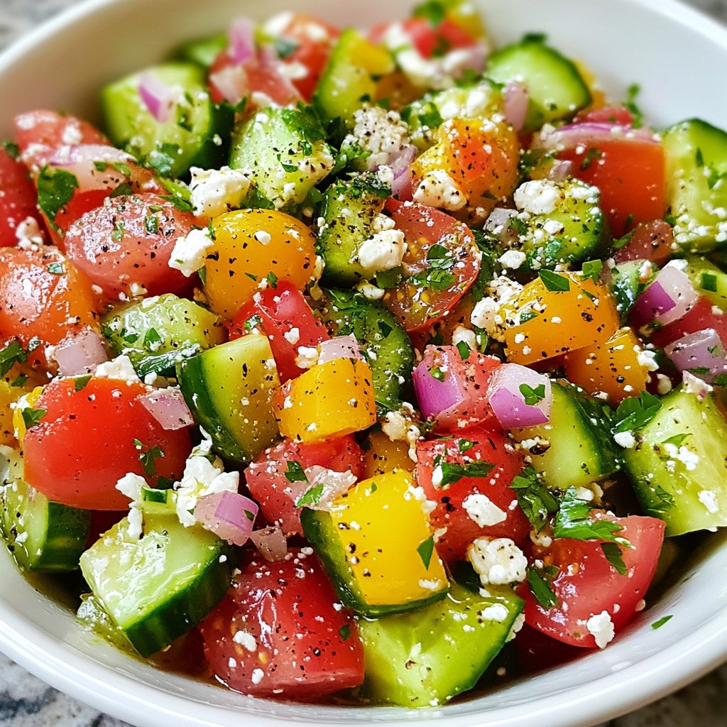 Cucumber Tomato Feta Salad Fresh and Light Dish